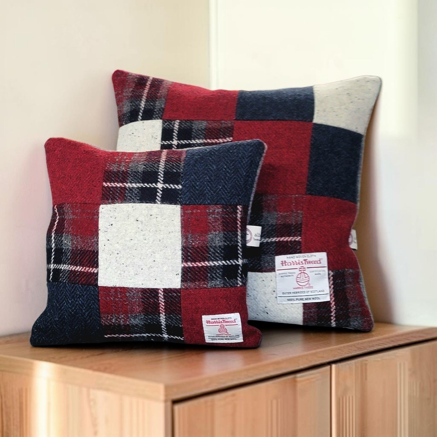 Harris Tweed patchwork cushion